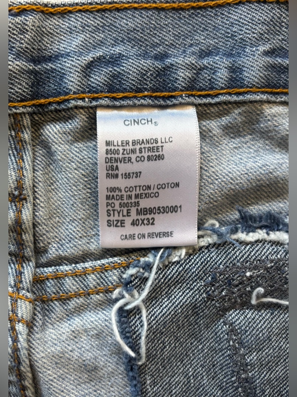 Cinch men’s size 40x32 lot of flawed straight leg green label medium wash jeans - Picture 12 of 15